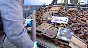 PDI incauta 2.700 kilos de metal que robaron desde las vías ferroviarias de la región de Coquimbo