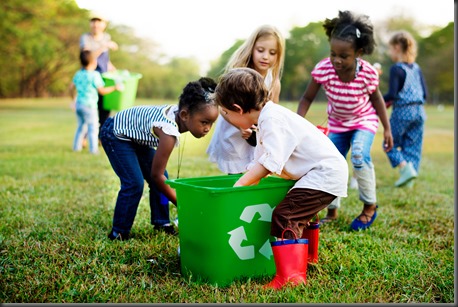 Group of kids school volunteer charity environment