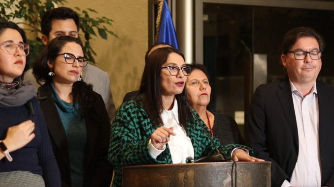 La diputada Nathalie Castillo durante una intervención en el Congreso sobre la emergencia en Coquimbo.