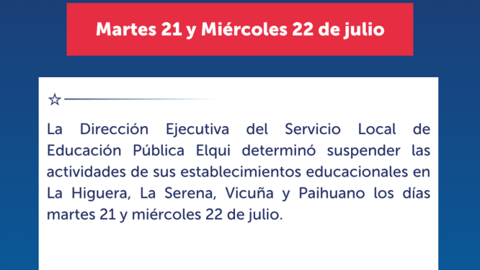 Establecimiento educacional del SLEP Elqui afectado por condiciones climáticas adversas