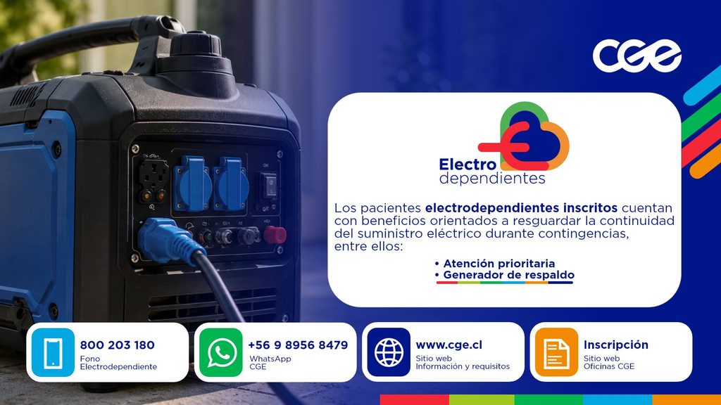 Fachada de una oficina de atención al cliente de la empresa CGE en Chile