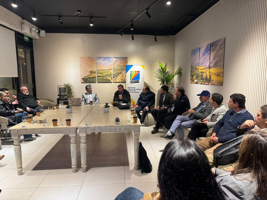 Autoridades y representantes gremiales en mesa de reactivación económica en la Región de Coquimbo.