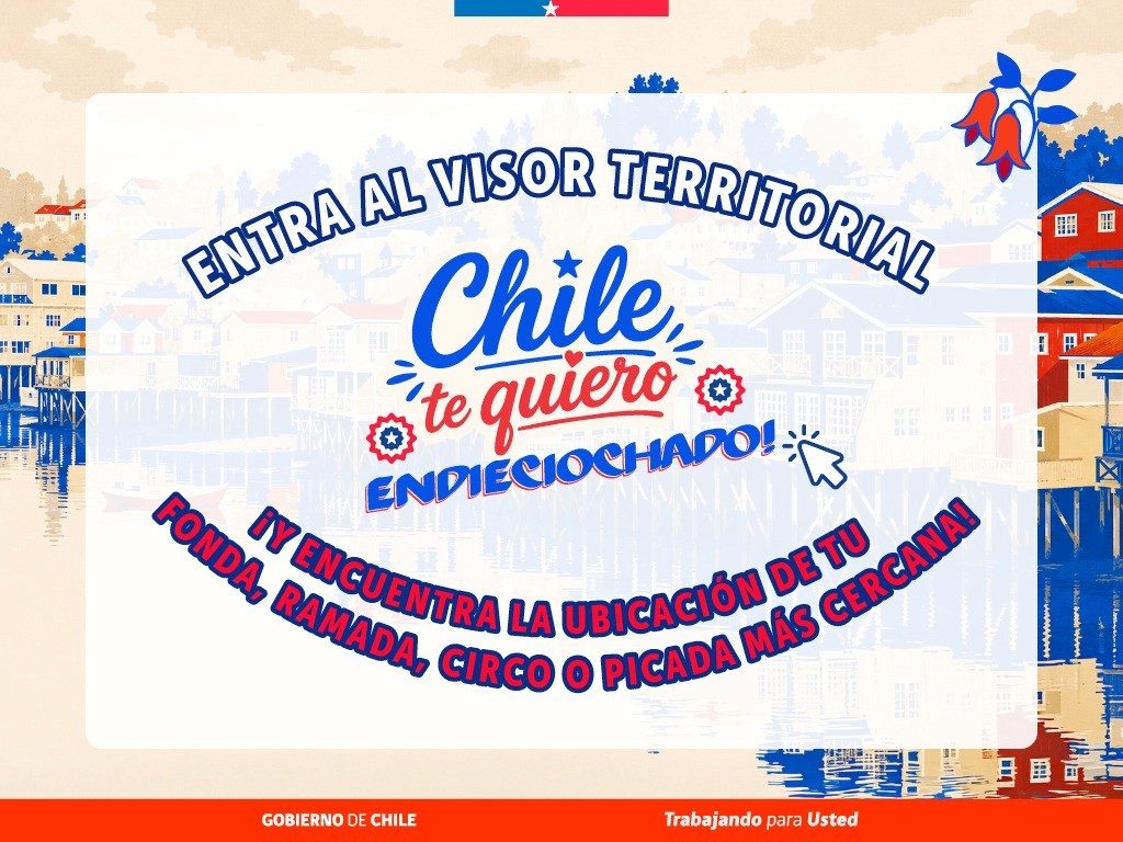 Mapa interactivo de Chile para buscar fondas, ramadas y circos durante las celebraciones de Fiestas Patrias.