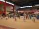 Estudiantes del Colegio José Manuel Balmaceda bailando folclore en el Coliseo Monumental de La Serena