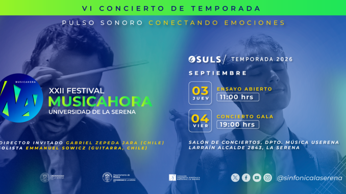 El concertista Emmanuel Sowicz junto a la Orquesta Sinfónica Universidad de La Serena