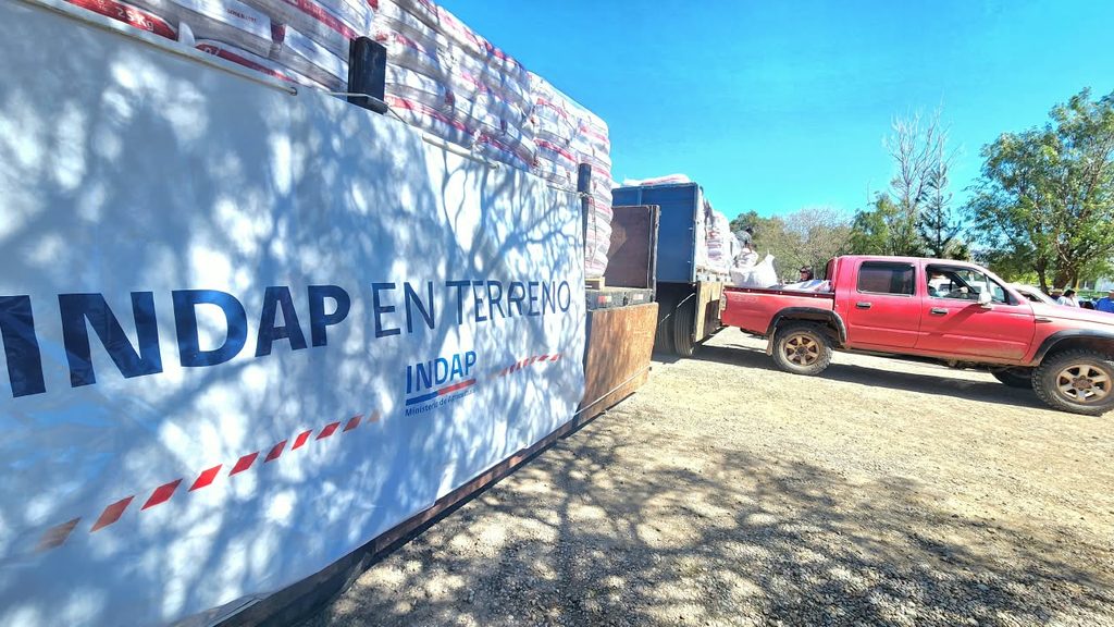 Entrega de sacos de alimento animal a crianceros de Vicuña por parte de INDAP