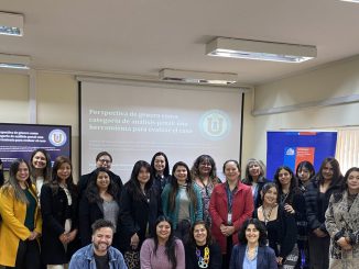 Equipos profesionales participando en la jornada de formación de SernamEG sobre violencia de género en Coquimbo