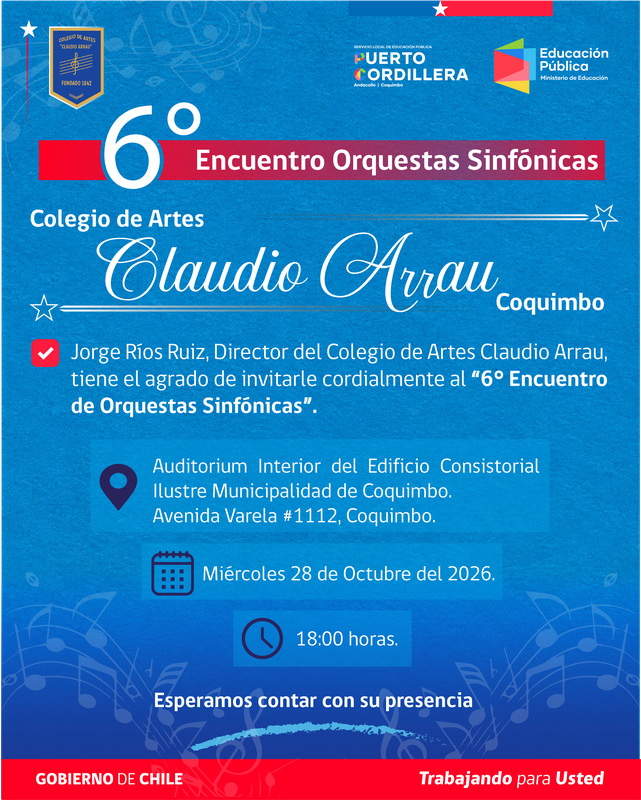 Jóvenes músicos tocando en el Encuentro de Orquestas Sinfónicas en Coquimbo