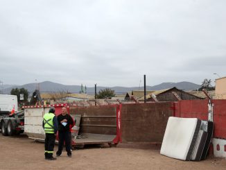 Contenedores temporales de basura instalados en La Serena durante la Semana de la Tolva