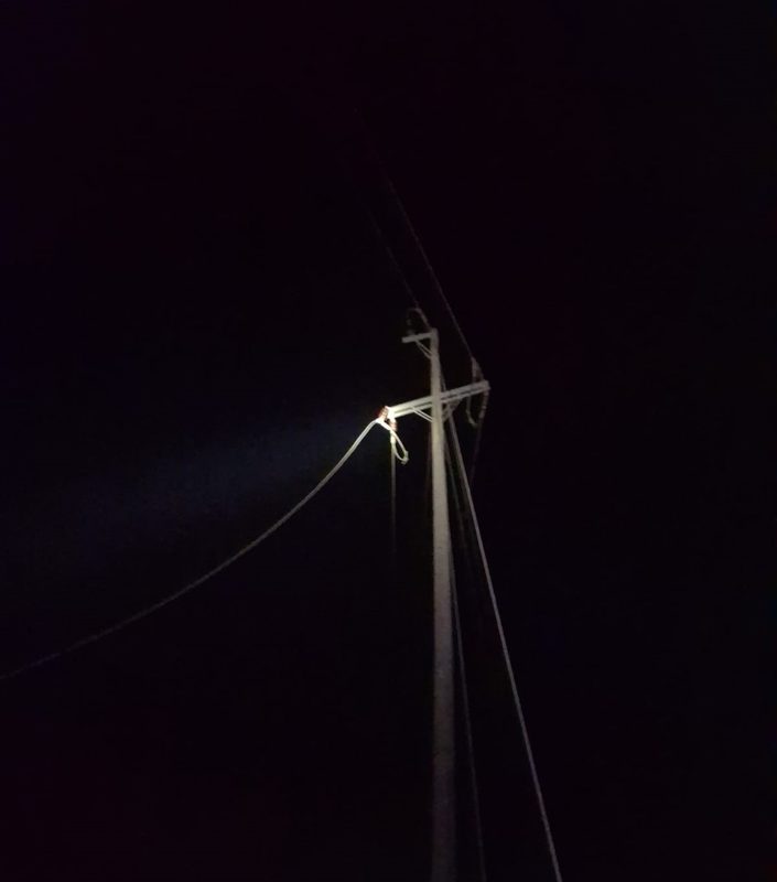 Postes de luz dañados y cables robados en la Ruta 5 sector Guanaqueros Coquimbo